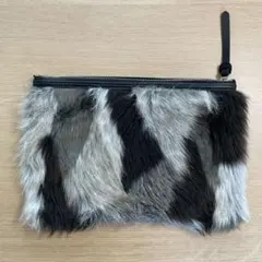 鞄　クラッチバッグ　ファー　革