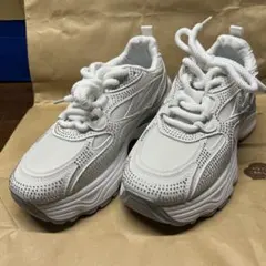 ホワイトメッシュキラキラ厚底スニーカー