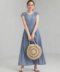グリーンレーベルリラクシング CFC INDIA ストライプ マキシワンピース
