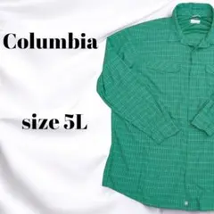 〇 Columbia　コロンビア　長袖シャツ　3XL相当　グリーンチェック