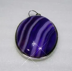 パワーストーン自然石紫ボツワナストライプオニキス石ペンダントトップ NO1