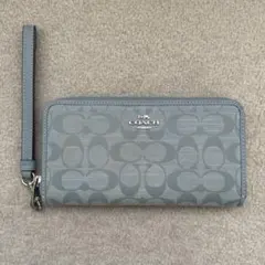 COACH コーチ 長財布 シグネチャー デニム ライトブルー 水色 CH369