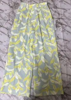 ロートレアモンオリジナルリーフプリントワイドパンツ M