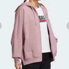 adidasワーディング オーバーサイズフィット フリース フルジップパーカー