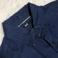匿名配送 ユニクロUNIQLO メンズデニムシャツ ボタンダウン S