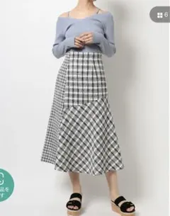 【新品タグ付】マーキュリーデュオ　ツィードブロッキングスカート