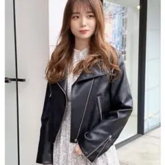 dazzlin ベーシックライダースジャケットレザーブラック