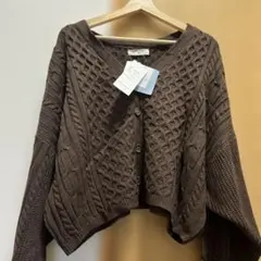 新品未使用 しまむら michill ケーブルニット カーディガン L