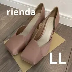 rienda リエンダ スクエアトゥ パンプス L くすみピンク サイドオープンのサムネイル