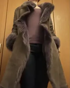 ダークブラウン　ムートンコート