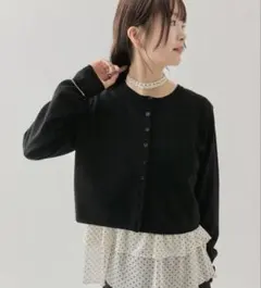 チビボタン長袖カーディガン