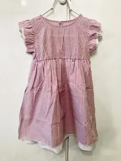 べべ　Bebe ワンピース 赤　ストライプ　110