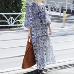 ジャーナルスタンダード インド綿 オリエンタル 総柄 ロングワンピース タッセル