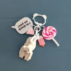 じゃらじゃらキーホルダー メレンゲ犬白