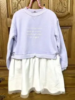 サイズ130 ラベンダー スウェット チュニック