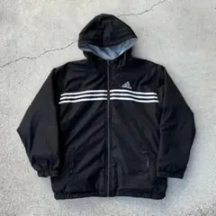 90s 00s アディダス 古着 ナイロンジャケット 刺繍ロゴ Y2K 黒