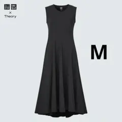 UNIQLO×Theoryウルトラストレッチブラックノースリーブフレアワンピース
