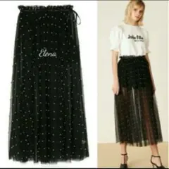 チュールスカートブラウン