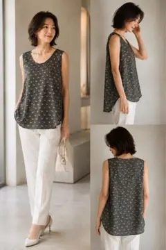 WEEKEND MaxMara ノースリーブ ゼブラ柄 グレーのサムネイル