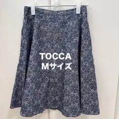 TOCCA 花柄 ジャガードスカート ブルー 2 Mサイズのサムネイル