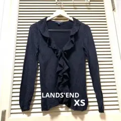 LAND'S END フリル付きカーディガン XS ブラック　50のサムネイル