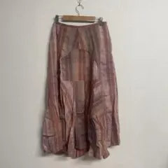 i+mu センソユニコ ウール　ダークグレー 花　変形スカート　総ゴム i+mu センソユニコ ウール ダークグレー 花 変形スカート 総ゴム