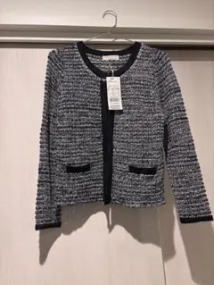 エニィシィス✳︎新品タグ付ノーカラーツイードジャケットカーディガン