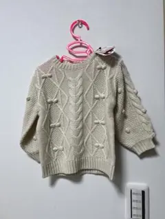 Little WHEELS アイボリー ニットセーター