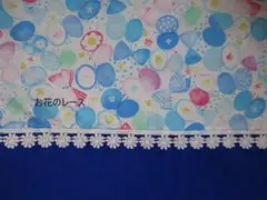 長方形45×35cm♪水色リボン蝶 キルティング 座布団カバー防災頭巾カバー入学
