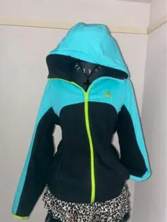 y2k平成ギャル ナイロンテック刺繍adidas パーカー フェアリーグランジ