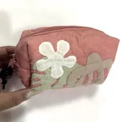 ハワイアンキルトのポーチ☆ピンク
