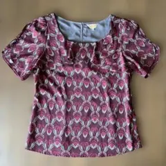 ミニマムミニマム　花柄 半袖ブラウス サイズ2