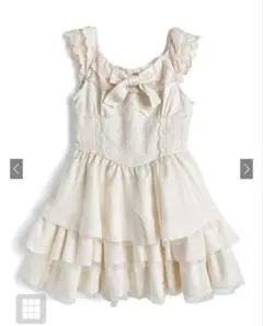 GRL レースフリルリボンティアードミニワンピース［at2541］