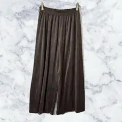 レイカズンファボリコーデュロイガウチョパンツモカブラウンウエストゴム定番1186