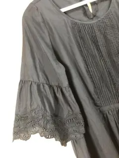 ルカLUCA■レースふわ袖ワンピース黒のサムネイル