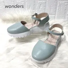 新品 wonders 厚底 ストラップ サンダル 36 23cm ミントブルー