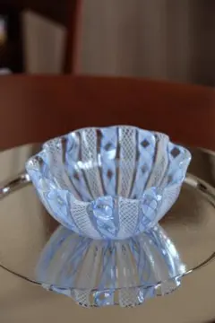 レースガラス 吹きガラス グラス プレート 江波冨士子/花瓶/ワイングラス レースガラス 吹きガラス グラス プレート 江波冨士子/花瓶