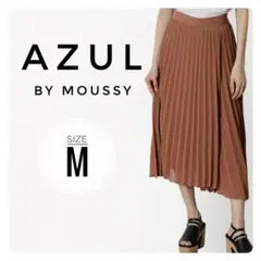 アズール✨美品✨アシンメトリー シフォン プリーツ スカート 茶 ブラウン M