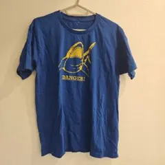 サメプリント Tシャツ 青
