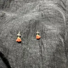 ピンク　バラ型スタッドピアス