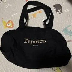 美品✨️Repetto ボストンバッグ トートバッグ ピンクリボン ブラック ロゴのサムネイル