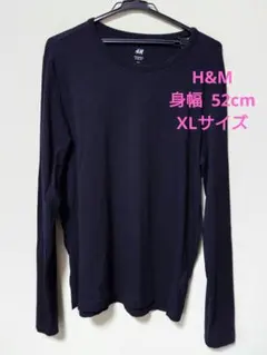 H&M クルーネック 長袖カットソー ブラック XLサイズのサムネイル