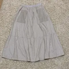 Hug OWar ハグオーワー ストライプ柄フレアロングスカート