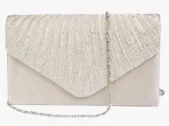 エレガントなベージュパーティーバッグ