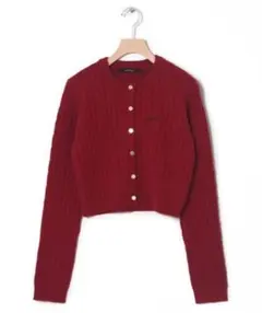 ダブルクローゼットＦサイズ　ケーブルニットカーディガン