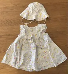 プチバトーワンピース、帽子セット