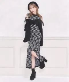 apres jour レイヤードニット ロングワンピース XL