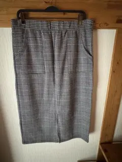 チェック柄 裏起毛 タイトスカート 3L 大きいサイズ