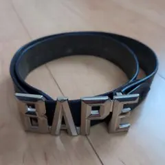 BAPE メタルバックル ブラックレザーベルト M A BATHING APE リアルレザーベルト XL 黒 - メルカリ