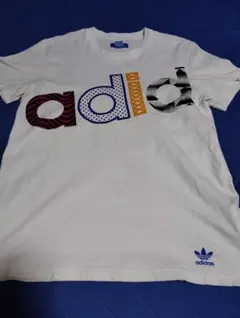 ・adidas デカロゴ （XL）白 Tシャツ・